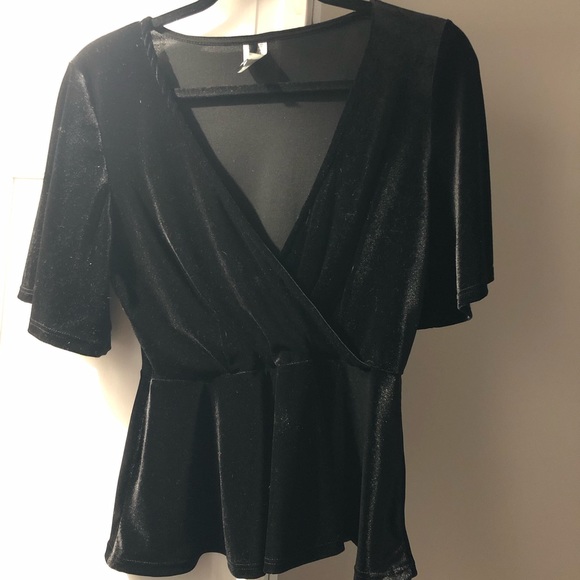 Tops - Velvet Peplum Top Tops - Velvet Peplum Top
